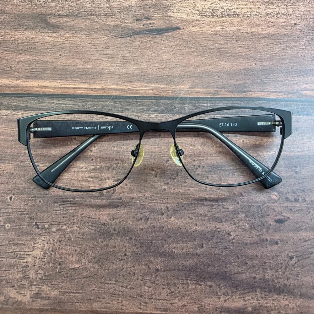 Scott Harris Europa SH-450‎ C3 Black Metal Cat Eye Eyeglass Frames 57-16-140